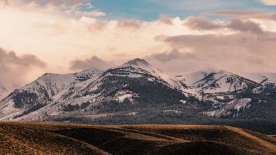 Mountains snow clouds picture 4k wallpaper
