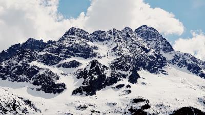 Mountains snow covered peaks image 4k wallpaper
