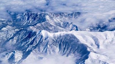 Mountains snow peaks snow covered 4k wallpaper