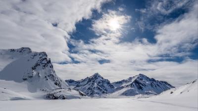Mountains snow winter 4k wallpaper