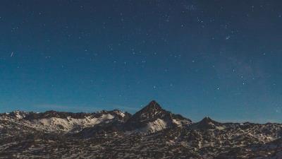 Mountains starry sky night image 4k wallpaper