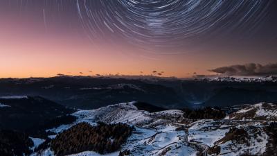 Mountains starry sky night picture 4k wallpaper