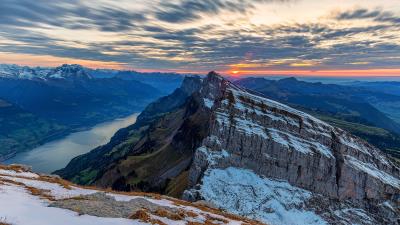 Mountains sun snow 4k wallpaper