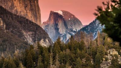 Mountains trees slopes 4k wallpaper