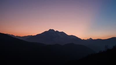Nice sunset over mountains hf 4k wallpaper