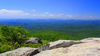 North carolina mountains grass rocks 4k wallpaper