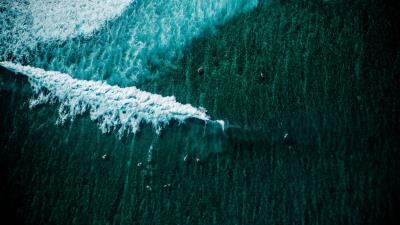 Ocean surf aerial view 4k wallpaper