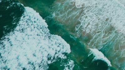 Ocean waves aerial view 4k wallpaper