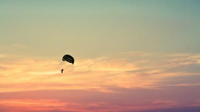 Parasailing paragliding flying sky 4k wallpaper