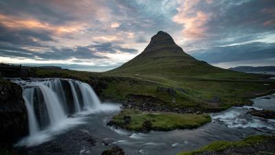 Peak mountain river 4k wallpaper