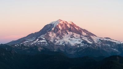 Peak mountain trees 4k wallpaper