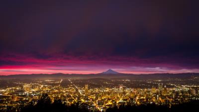 Portland sunrise wide 4k wallpaper