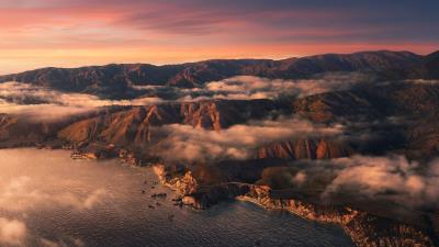 Relief rocks coast 4k wallpaper