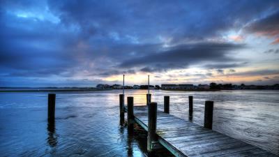 River bridge landscape 4k wallpaper