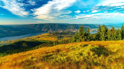 River rocks peaks 4k wallpaper