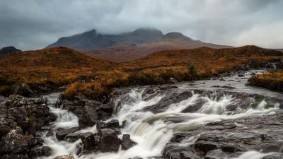 River stones waterfall 4k wallpaper