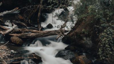 River stream stones 4k wallpaper