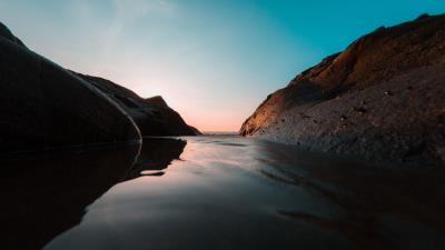 River water shore 4k wallpaper