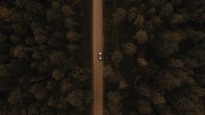 Road aerial view trees g 4k wallpaper