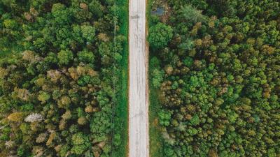 Road aerial view trees image 4k wallpaper