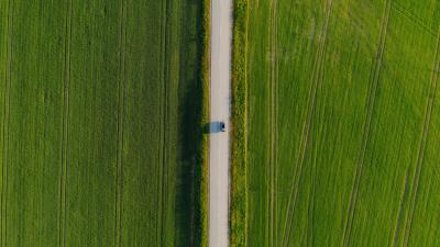 Road car aerial view image 4k wallpaper