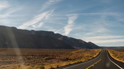 Road desert mountains 4k wallpaper
