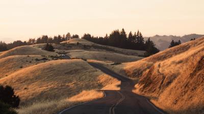 Road grass dry 4k wallpaper