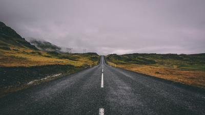 Road hills landscape 4k wallpaper