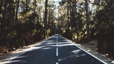 Road marking distance image 4k wallpaper