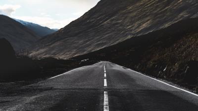 Road marking mountain 4k wallpaper