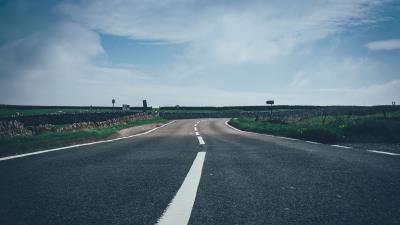 Road marking sky 4k wallpaper