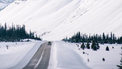 Road mountain slope 4k wallpaper