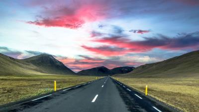 Road mountains asphalt 4k wallpaper