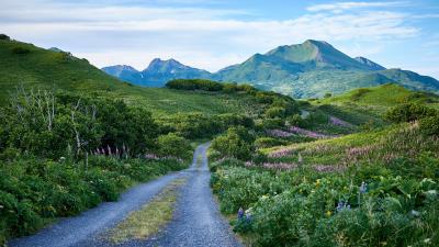 Road mountains hills 4k wallpaper