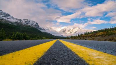 Road mountains marking gg 4k wallpaper