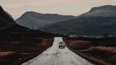 Road mountains ride 4k wallpaper