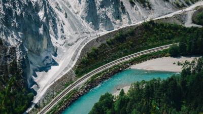 Road slope trees 4k wallpaper