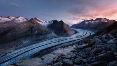 Road turn stones 4k wallpaper