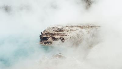 Rock fog smoke 4k wallpaper
