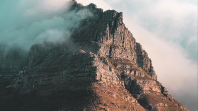 Rock peak cloud 4k wallpaper