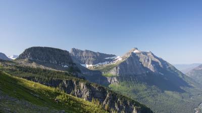 Rock slope trees 4k wallpaper