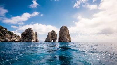 Rocks cliff sea 4k wallpaper