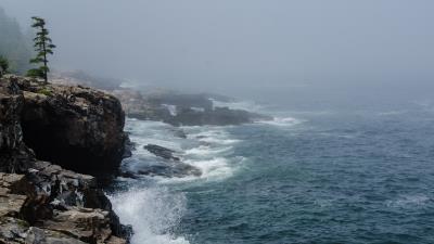 Rocks cliff surf 4k wallpaper