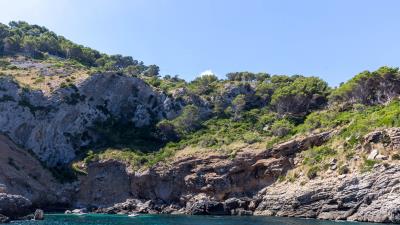 Rocks coast sea image 4k wallpaper