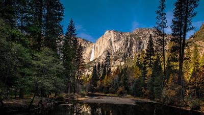 Rocks lake landscape 4k wallpaper