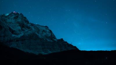 Rocks mountains night image 4k wallpaper