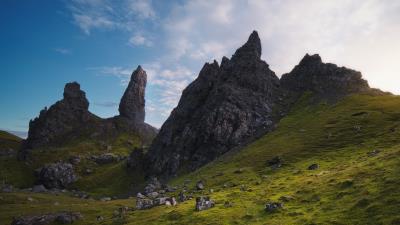 Rocks mountains peaks f 4k wallpaper