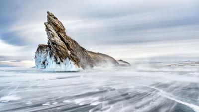 Rock stone ice 4k wallpaper