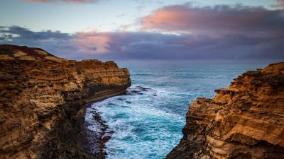 Rocks sea coast 4k wallpaper