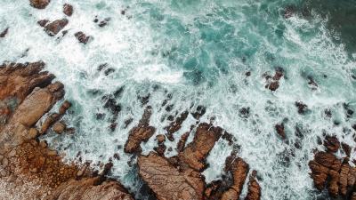 Rocks sea stones 4k wallpaper